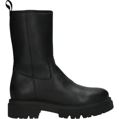 Afbeelding van Blackstone Rayna Enkellaarsjes met plateauzool, Dames, Maat: 38, Black Leer