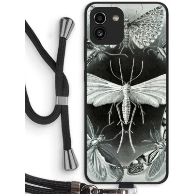 Afbeelding van Case Company® hoesje met Koord geschikt voor Samsung Galaxy A03 Haeckel Tineida Telefoonhoesje Zwart Bescherming aan alle Kanten en Over de Schermrand