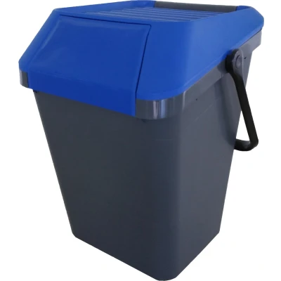 Afbeelding van EasyMax afvalemmer 45 liter grijs, blauw
