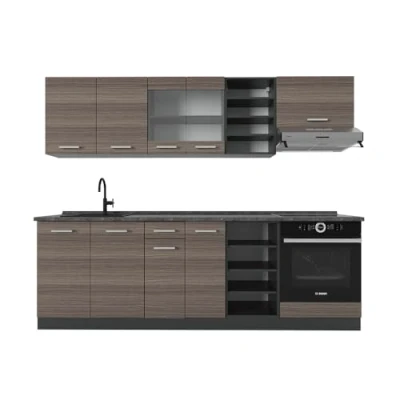 Afbeelding van Vicco R Line Complete keukeneenheid 240 cm , WB Antraciet Edel grijs/antraciet