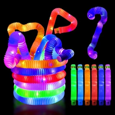 Afbeelding van WinGluge Set van 18 Pop Speelgoed Buizen voor Kinderen, Tube Gekleurd Sensorisch Speelgoed, Speelbuizen Educatief en Elastische Fidget Toys Geschikt