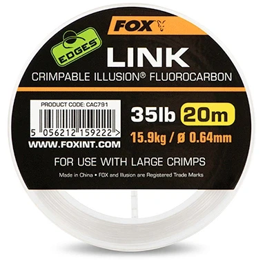 Afbeelding van Fox Edges Link Crimpable Illusionist Fluorocarbon 20m Maat : 35lb 0.64mm