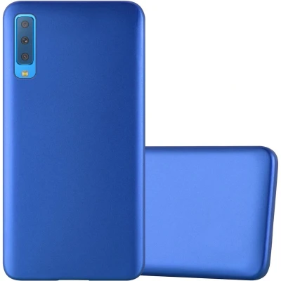 Afbeelding van Cadorabo Hoesje geschikt voor Samsung Galaxy A7 2018 in METAAL BLAUW Beschermhoes gemaakt van flexibel TPU silicone Case Cover