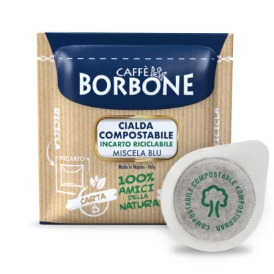Image de Caffè Borbone Café Dosette Compostable, Emballage Recyclable, Mélange Bleu 100 Dosettes de Système ESE