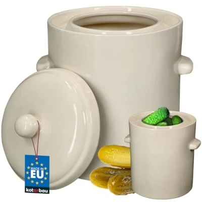 Afbeelding van KOTARBAU® zuurkool gistingspot 10 liter met deksel van aardewerk voor gisting pot keramische