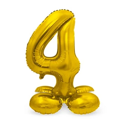 Afbeelding van Cijfer Ballon 4 staand goud 72 cm