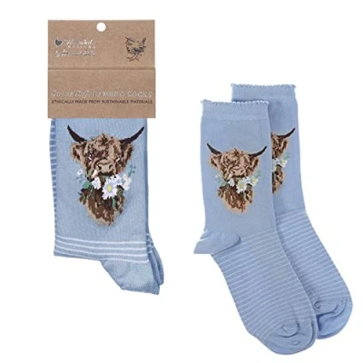 Afbeelding van Wrendale Designs Sokken &quot;Daisy Coo&quot;, koe, Medium/Large, Koe