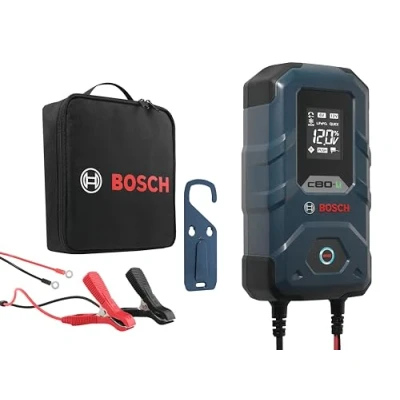Image de Bosch Automotive C80 Li Chargeur de batterie voiture 12V 15 Ampères avec fonction maintien, Pour batteries Lithium ion, Plomb acide, GEL, EFB et VRLA