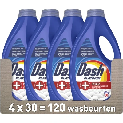 Afbeelding van 4x Dash Vloeibaar Wasmiddel Platinum 30 Wasbeurten 1350 ml