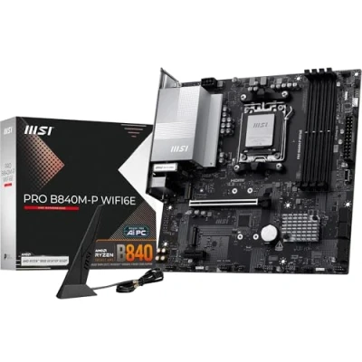 Afbeelding van MSI PRO B840M P WIFI6E AM5 mATX MB Moederbord Socket AMD Vormfactor Micro ATX chipset AMD® B840