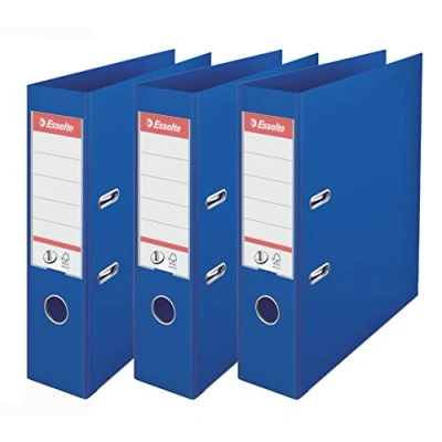 Image de Esselte, N1 Power, Pack de 3 Classeurs à levier, Bleu, Dos 75mm, A4, PP, 624274