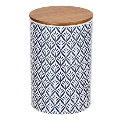 Afbeelding van Wenko Opbergdoos Lorca 1450 Ml Keramiek Naturel/wit/blauw