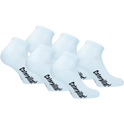 Afbeelding van Caterpillar Sportsneakers, 6 paar sokken, enkelhoogte, comfortabele rand, katoen, zool, Wit.