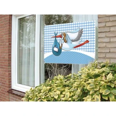 Image de Drapeau de fenêtre cigogne garçon