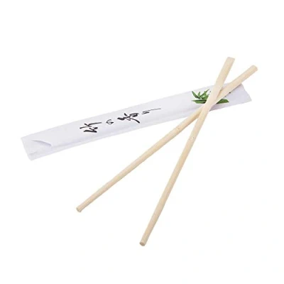 Afbeelding van JADE TEMPLE 100 paar bamboe wegwerpstokjes 21 cm per verpakt Aziatisch motief smaakneutraal bruin 47 x 23 32