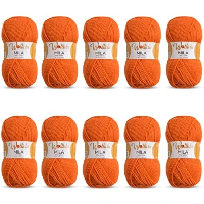 Afbeelding van Wollidu Mila haak en breigaren, 500 g, 100% polyacryl, pompoen oranje