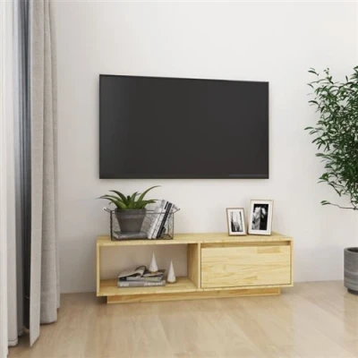 Afbeelding van Tv meubel 110x30x33,5 cm massief grenenhout