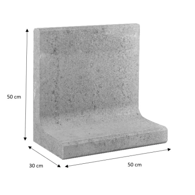 Afbeelding van L element grijs 50x50 voet 30 cm Gardenlux