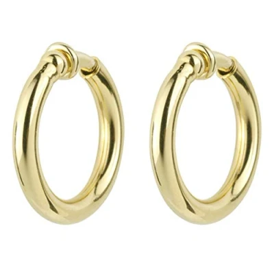 Afbeelding van Traveller Clip Oorbellen Oorclips Dames Oorringen Goudkleurig Ringen 25 mm Verguld 155048