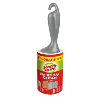 Image de Scotch Brite Everyday Clean rouleau anti peluches, 1 de 75 feuilles, pour vêtements et meubles contre les peluches ou poils d&#039;animaux, réutilisable