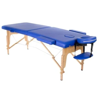 Afbeelding van PLUS SANTE Massagetafel, inklapbaar, van hout, zwart, ivoor, grijs, blauw, roze, 60 of 70 cm, 2 lichte planken, met draagtas en accessoires (blauw, breedte cm)