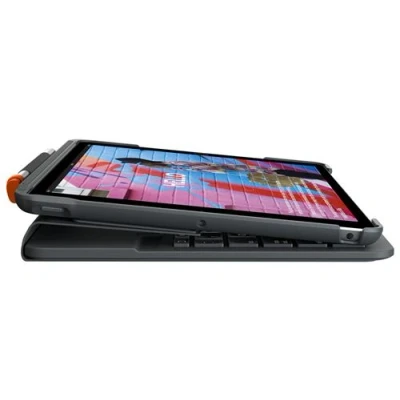 Image de Logitech Slim Folio Clavier et étui Bluetooth QWERTY Espagnol graphite pour Apple 10.2 inch iPad (7ème génération 8ème 9ème génération)