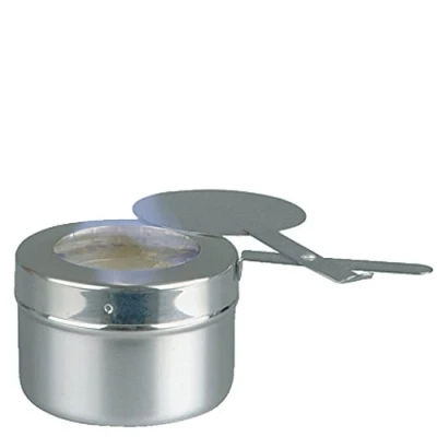 Afbeelding van APS 11683 Brandpastacontainer met bajonetsluiting van roestvrij staal, diameter 9 cm, hoogte 6 cm