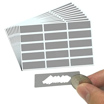 Afbeelding van DIY Kraskaarten zelfklevend (Scratch Card) 48 x 15 mm, 150 stuks