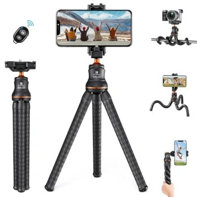 Afbeelding van K&amp;F Concept MS01 statief voor camera, flexibel, octopus, met bluetooth afstandsbediening, selfiestick iPhone, Samsung, Huawei, Canon, Nikon Sony DSLR, 360 kogelkop, Gorillapod