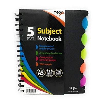 Afbeelding van Projectboek A5 met 5 tabbladen