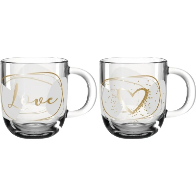 Afbeelding van Geschenkset Glazen 400 ml Love set van 2
