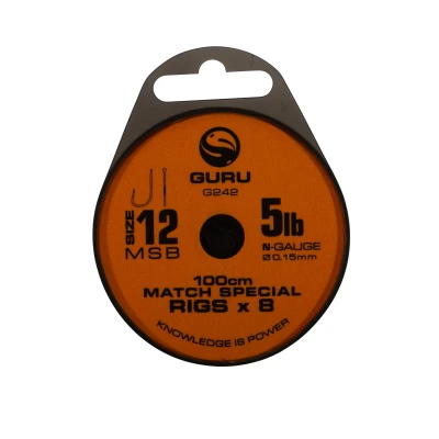 Afbeelding van Guru Match Special Rig 1m (15/00) Size 12 Witvis onderlijnen