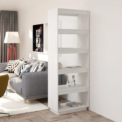 Afbeelding van Boekenkast/kamerscherm 60x35x167 cm massief grenenhout wit