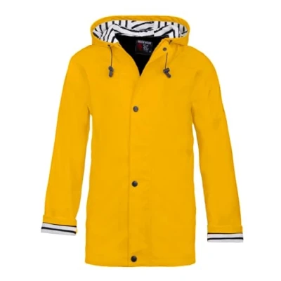 Afbeelding van Breizh Ocean Artic Waterdichte was met gestreepte capuchon fleece binnenkant XS tot 4XL, Geel.