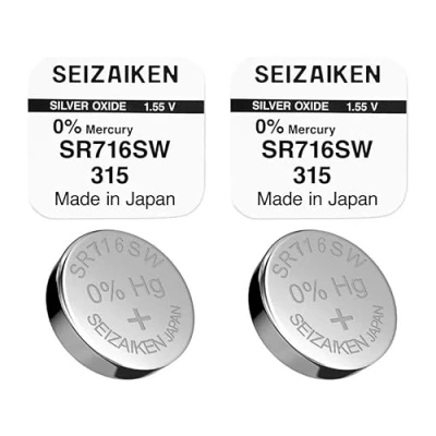 Afbeelding van SEIZAIKEN 315 SR716SW 2 stuks zilveroxide knoopcellen voor horloge, 1,55 V, 0% kwik, 100% Made in Japan