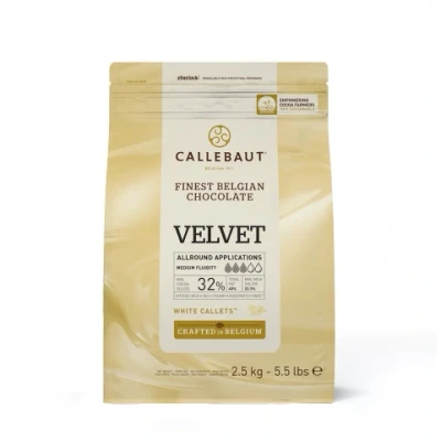 Afbeelding van Callebaut Chocolade Callets Wit Velvet (minder zoet) 2,5kg
