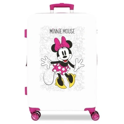 Afbeelding van Disney Mickey Enjoy The Day Trolley cabinekoffer, wit, 48 x 68 26 cm, Wit., Handbagage