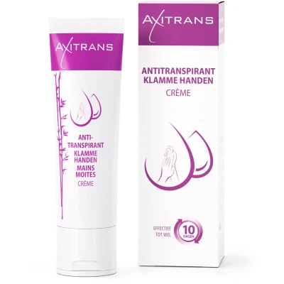 Afbeelding van Axitrans Klamme Handen creme Tube 50ml Anti transpirant voor handen, tegen overmatig zweten, tot 10 dagen effectief
