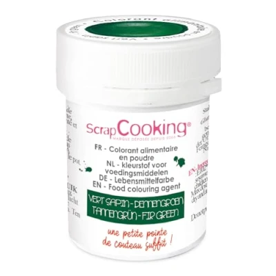 Image de ScrapCooking Colorant Artificiel en Poudre Vert Sapin 5g Ingrédient Pâtisserie Professionnel pour Gâteaux, Crèmes, Entremets, Macarons, Biscuits Fabriqué France 4048