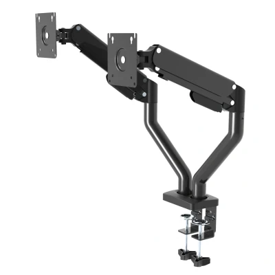 Afbeelding van Monitor arm voor 2 monitoren. Bureau bevestiging. Gasveer gestuurd. tot 10kg