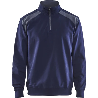Afbeelding van Blaklader Sweatshirt bi colour met halve rits 3353 1158 Zwart/Medium grijs XL
