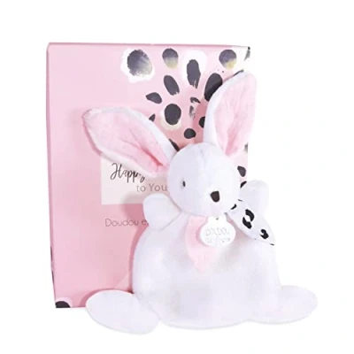 Afbeelding van Doudou et Compagnie Mini knuffeldier konijn Happy Blush roze 17 cm Down DC3884