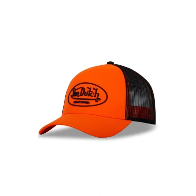 Afbeelding van Von Dutch Verstelbare pet voor dames en heren, neon truckerpet, Oranje