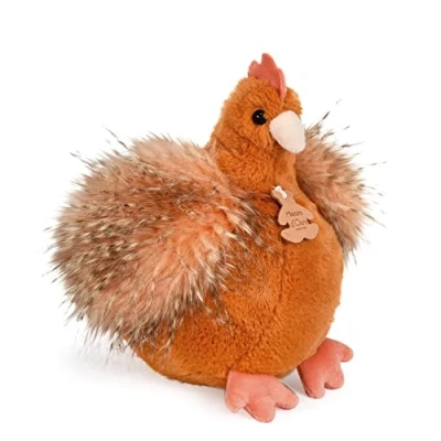 Afbeelding van Histoire d&#039;Ours Pluche kip boerderijdier oranje 20 cm schattig en zacht cadeau idee voor geboorte verjaardag meisje jongen HO3161