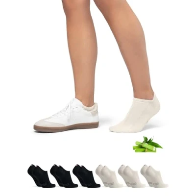 Afbeelding van DANISH ENDURANCE No Show Bamboe Sokken 6 paar anti slip hiel Maat 39 42