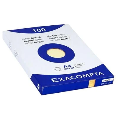 Image de Bristol Exacompta 210x297mm 205g Uni Etui de 100 fiches Jaune