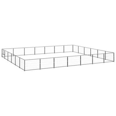 Afbeelding van vidaXL Hondenkennel 42 m² staal zwart