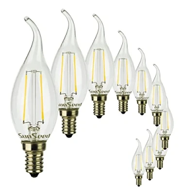Afbeelding van SunSeed 10 x led filament, vlam, E14, 2 W, komt overeen met 25 natuurlijk wit, 4000 K