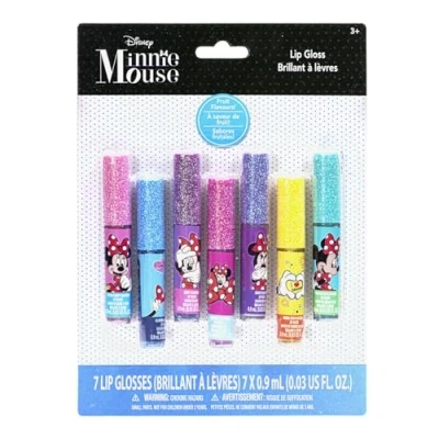 Afbeelding van Townley Girl minnie mouse kinderfeestje wasbare lipgloss, 7 smaken: suikerspin, aardbei, bes, kauwgom, druif, citroen en watermeloen