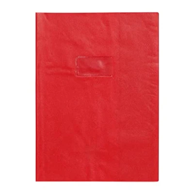 Afbeelding van Clairefontaine PVC Oefening Boekbeschermer, A4, Etikethouder, Lederen Effect A4 Intensive Red